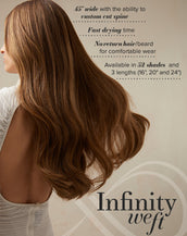 BELLAMI Professional Infinity Weft | 16" 60g Cool Mochachino Brown/White Blonde #1CC/#80 Balayage Hair Extensions