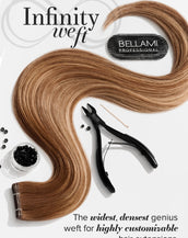 BELLAMI Professional Infinity Weft 20" 80g Golden Amber Blonde #18/#6 Highlight Hair Extensions