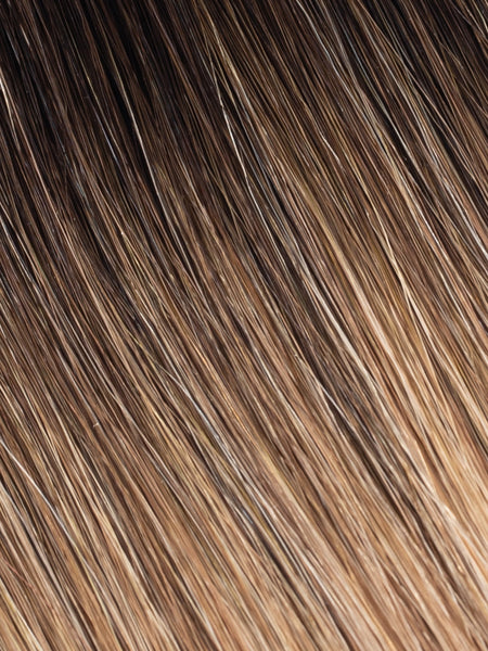 BELLAMI Professional Flex Weft | 24" 175g Mochachino Brown/Caramel Blonde (1C/18/46) Rooted Hair Extensions