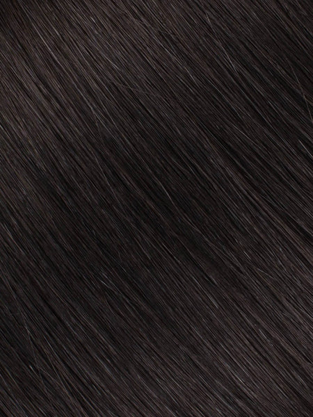 BELLAMI Professional Silk Seam™ | 50g 18" Volumizing Weft Off Black (1B) Natural Clip-In Hair Extensions