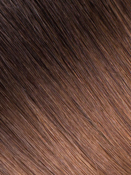 BELLAMI Silk Seam 140g 18" Off Black/Almond Brown (1B/7) Rooted Clip-In Hair Extensions