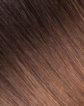 BELLAMI Silk Seam 260g 24" Off Black/Almond Brown (1B/7) Rooted Clip-In Hair Extensions