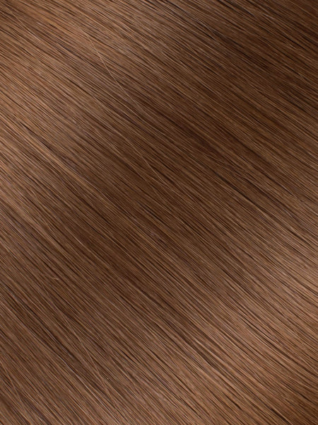 BELLAMI Professional Silk Seam | 65g 26" Volumizing Weft Almond Brown (7) Natural Clip-In Hair Extension