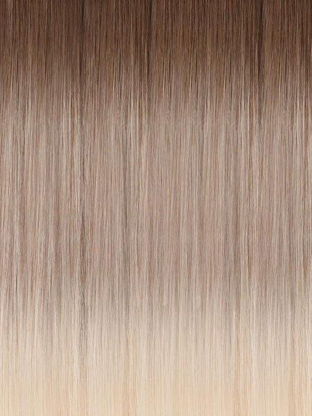 BELLAMI Professional Volume Weft 24" 175g Cool Mochachino Brown/White Blonde #1CC/#80 Balayage Hair Extensions