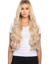 BELLAMI Silk Seam 260g 24" Cool Brown/Butter Blonde (17/P10/16/60) Rooted Clip-In Hair Extensions